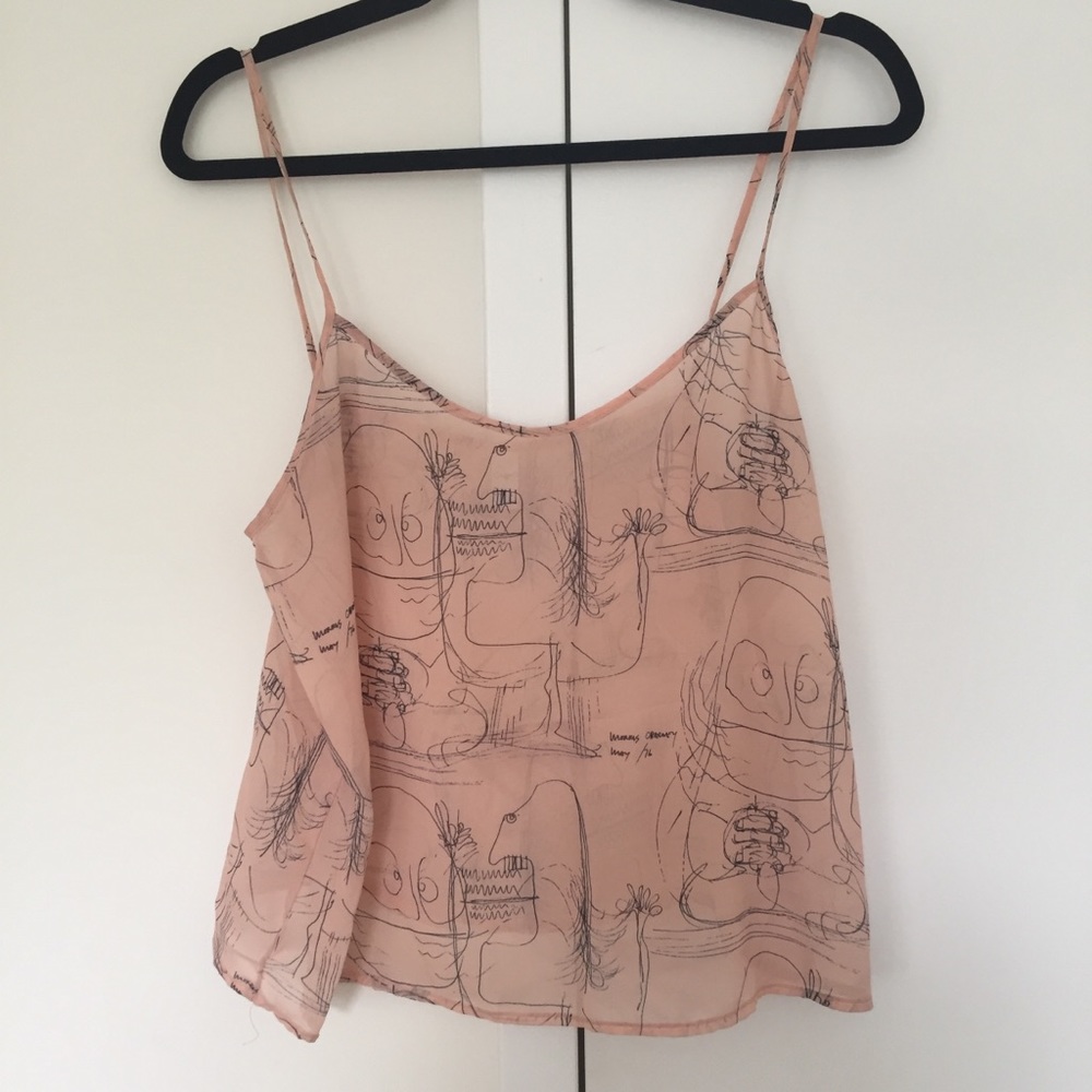 American Apparel Chiffon Artist Doodle Tank Top